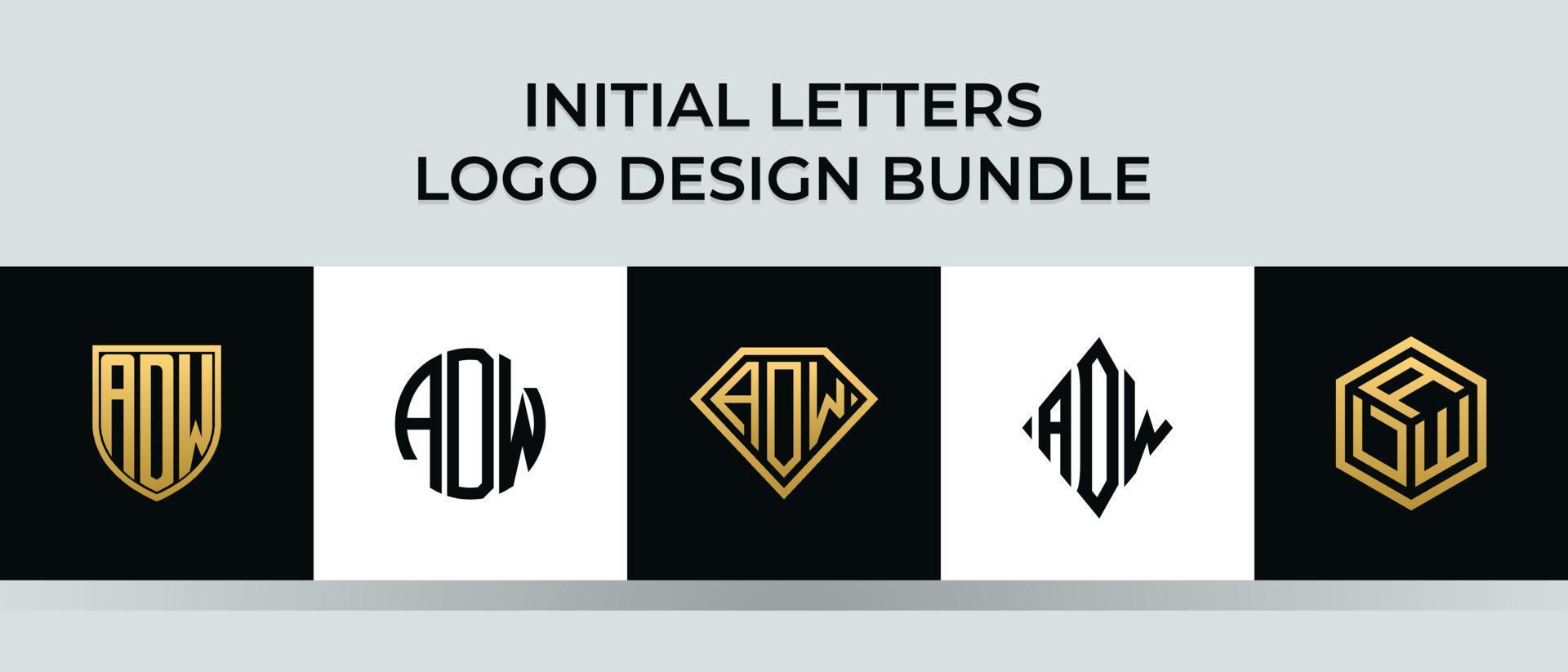 Anfangsbuchstaben Adw Logo Designs Bundle vektor