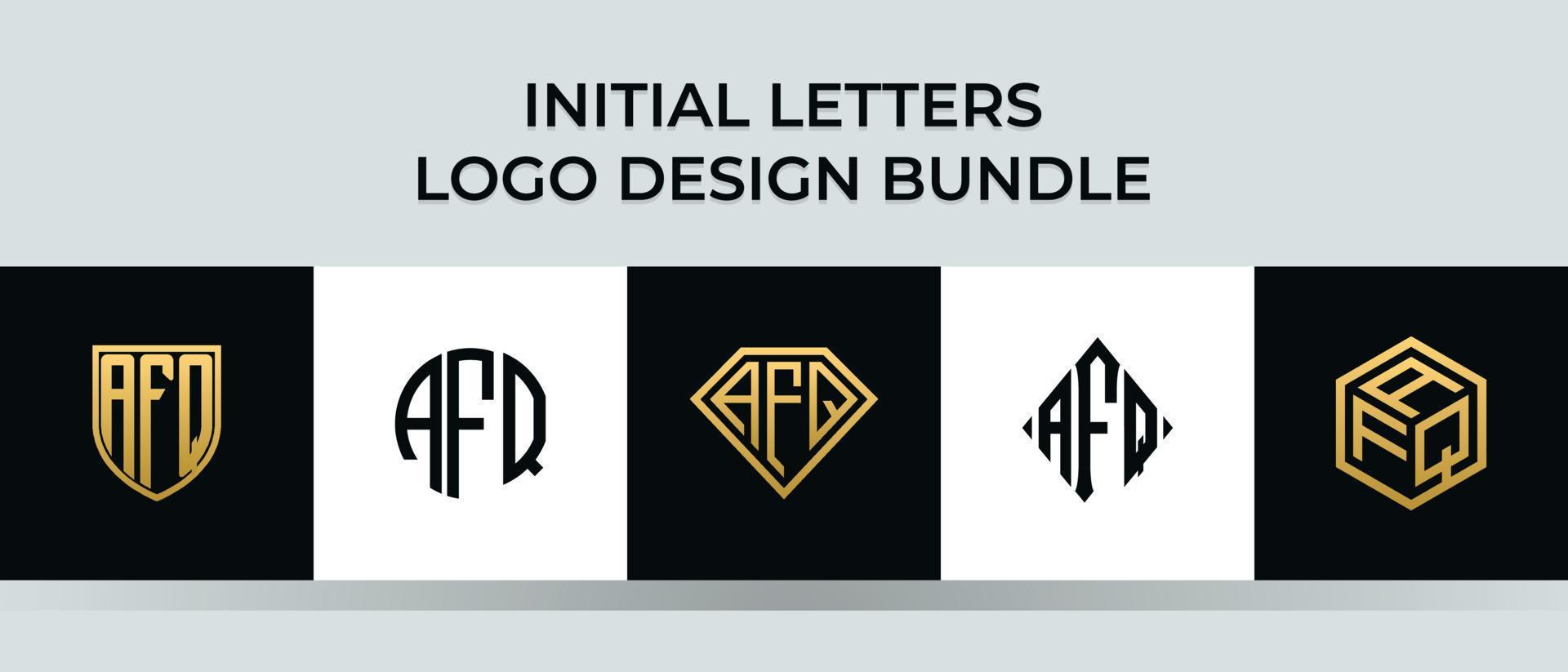 Anfangsbuchstaben afq Logo Designs Bundle vektor