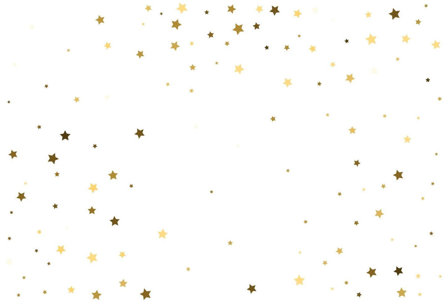 digitales Weihnachtspapier mit goldenen Sternen. Goldene Sterne Feier Konfetti. vektor