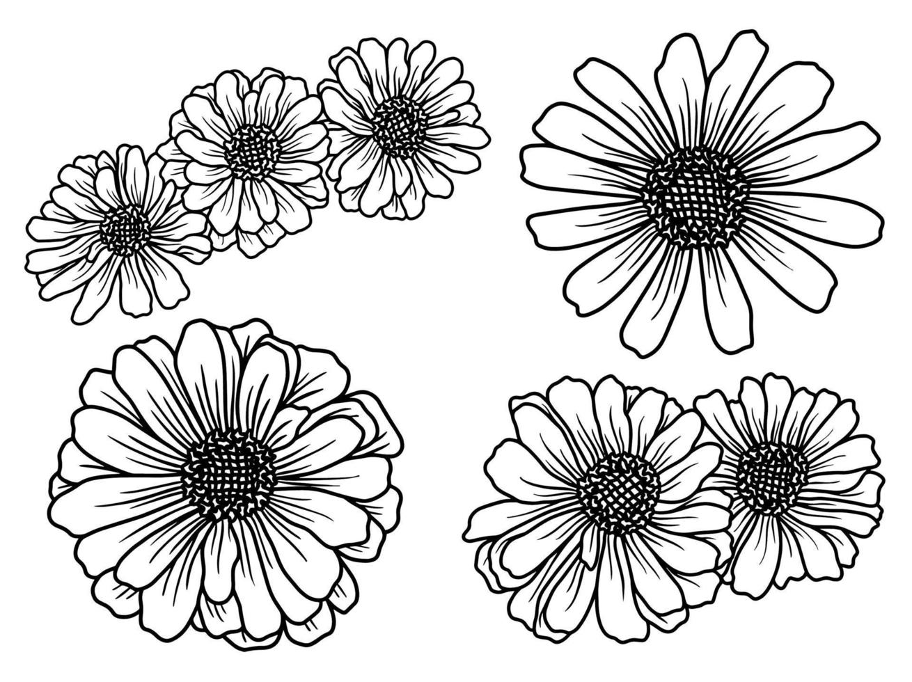 blommor linje konst aarangement vektor