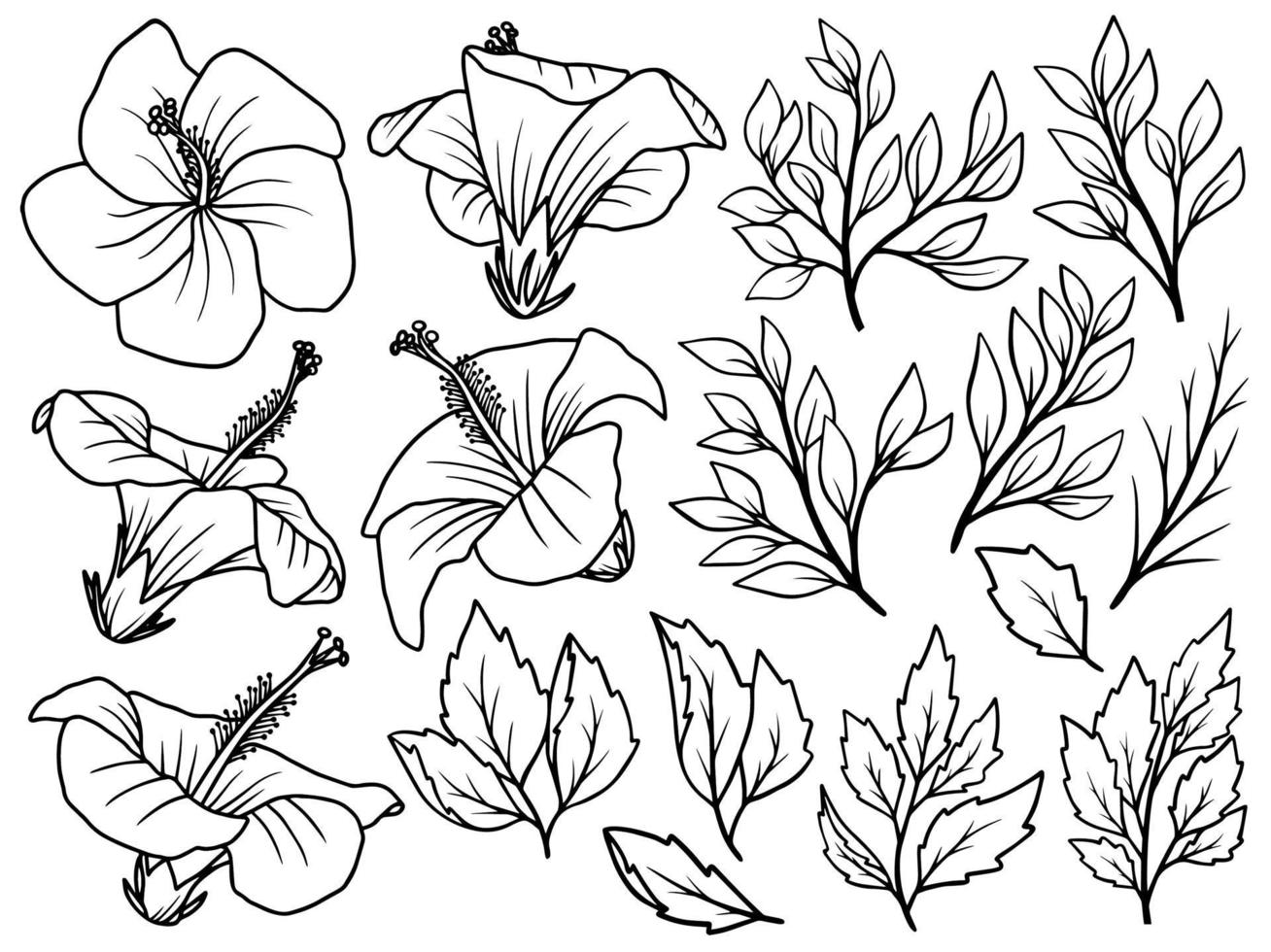 flower line art arrangemang vektor