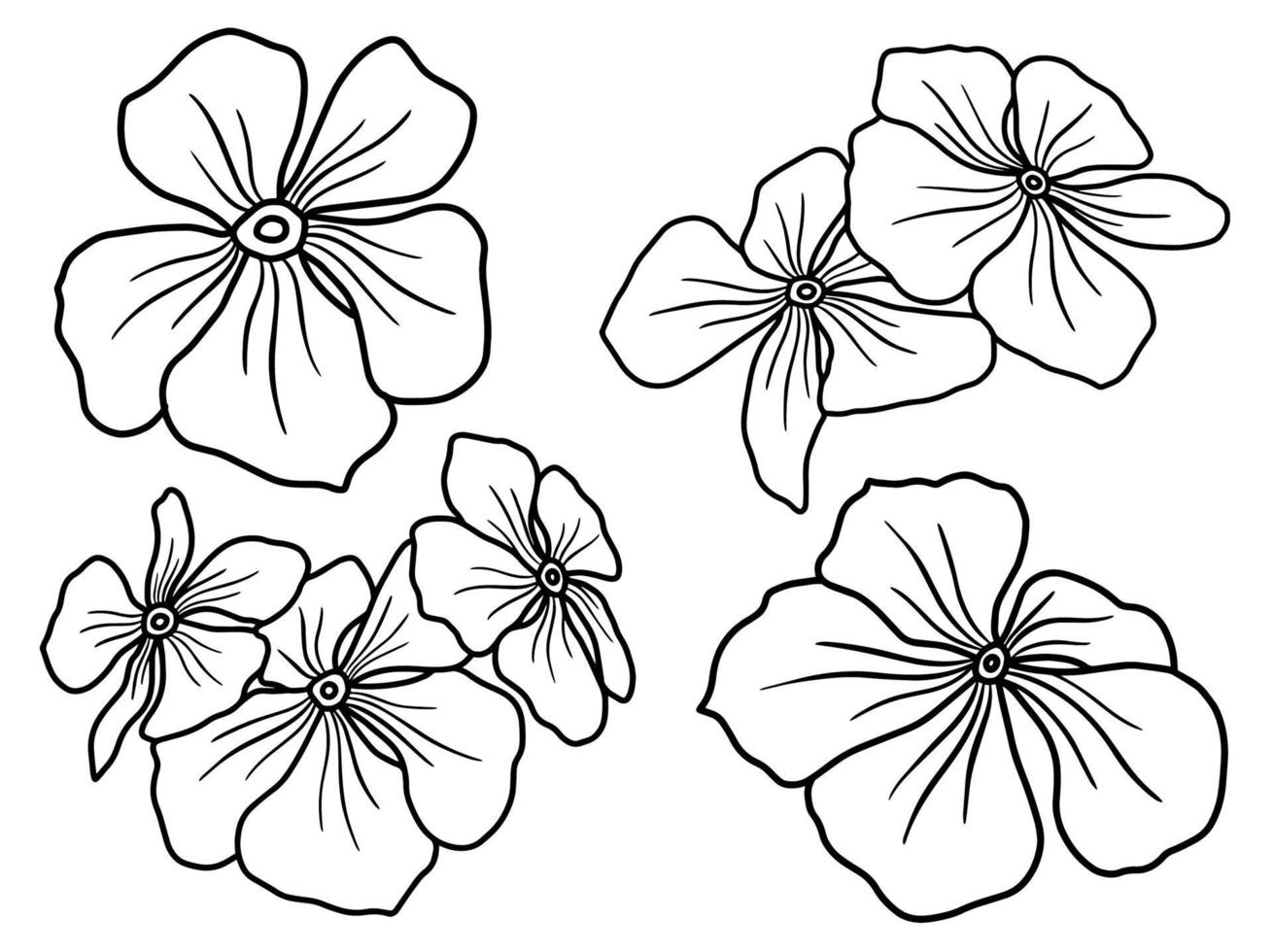 Blumen Strichzeichnungen Aarangement vektor