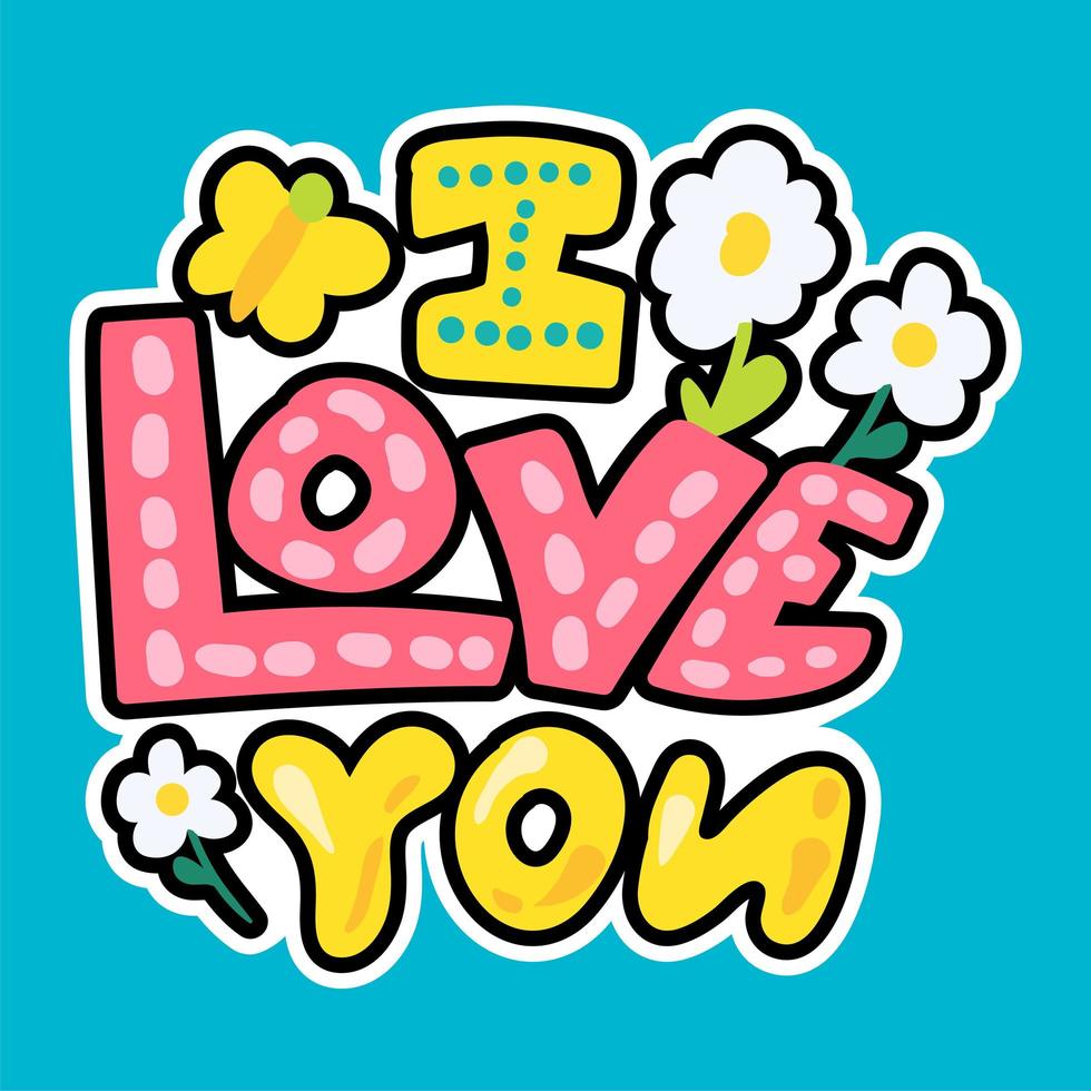 vektor romantisk kärlek patch i doodle stil