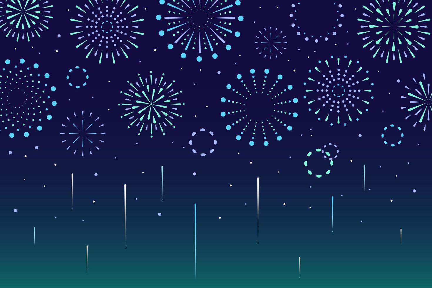 Hintergrund mit geometrischem Feuerwerk am Nachthimmel vektor