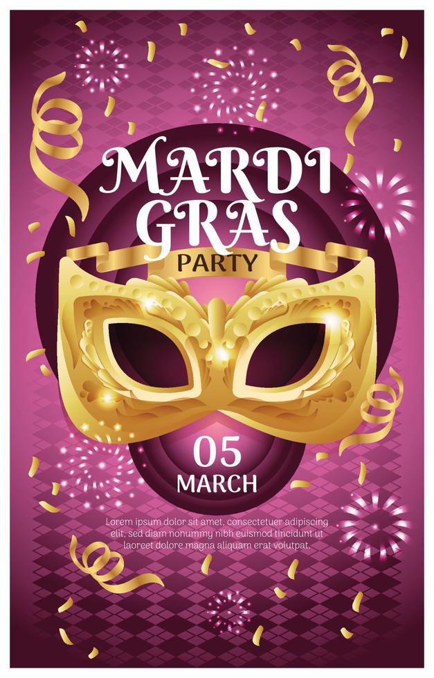 Mardi gras mask affisch vektor