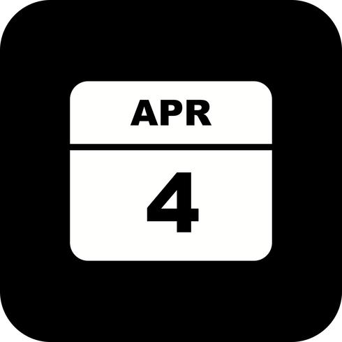 4. April Datum für einen Tagkalender vektor