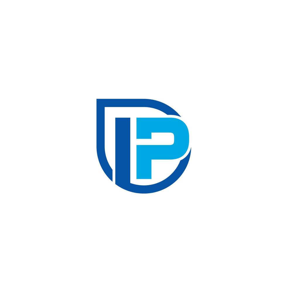 Buchstaben-IP und Wassertropfen-Logo oder Icon-Design vektor