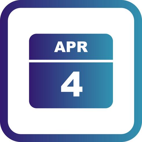 4. April Datum für einen Tagkalender vektor