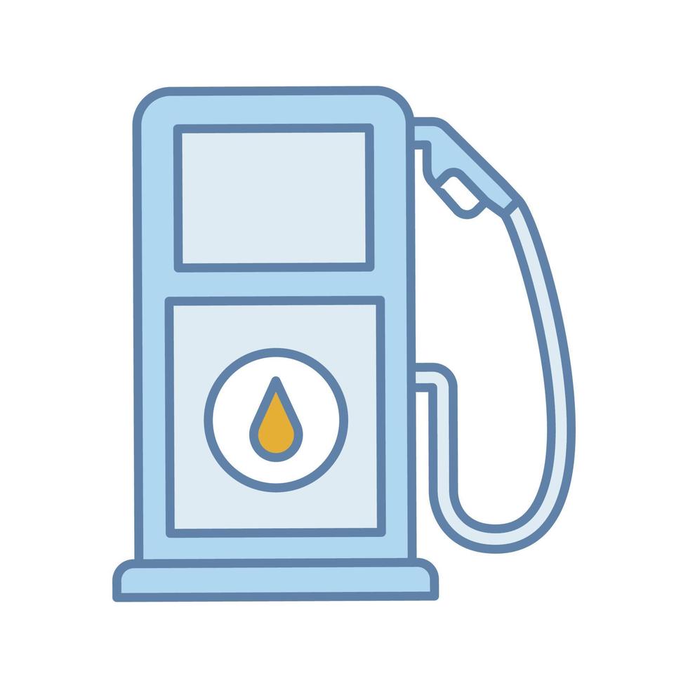 Symbol für die Farbe der Tankstelle. Benzinpumpe. Benzin stehen. Tankstelle. isolierte Vektorillustration vektor