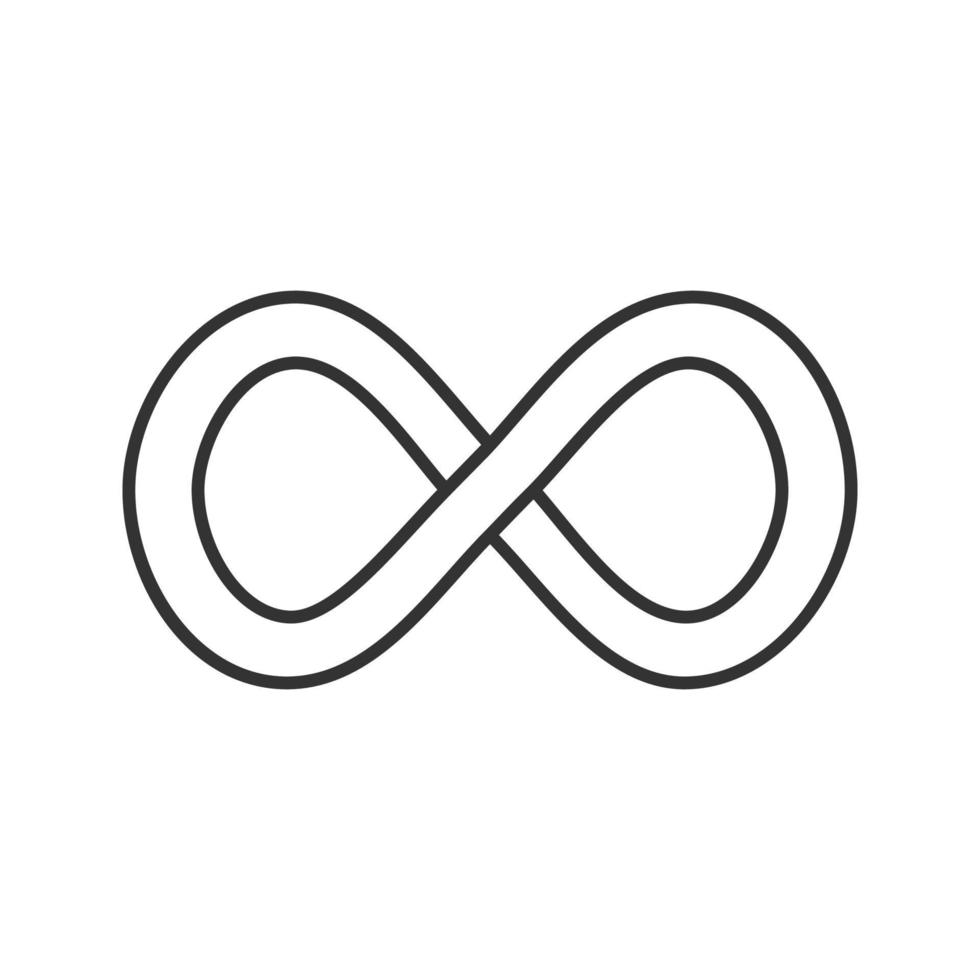 infinity tecken linjär ikon. lemniscate. tunn linje illustration. ändlös kontursymbol. vektor isolerade konturritning