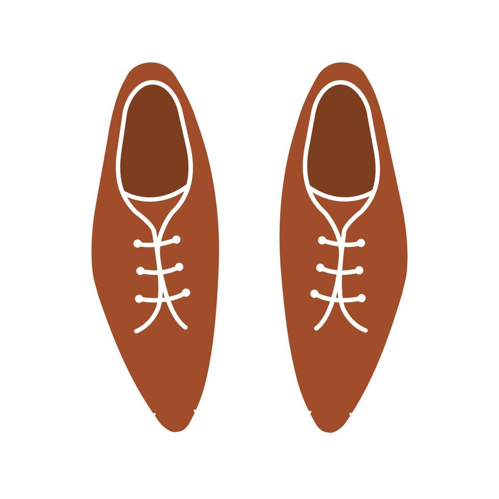 Glyph-Farbsymbol für Herrenschuhe. klassisches Schuhwerk mit Schnürsenkeln. Silhouette-Symbol auf weißem Hintergrund ohne Umriss. negativer Raum. Vektor-Illustration vektor