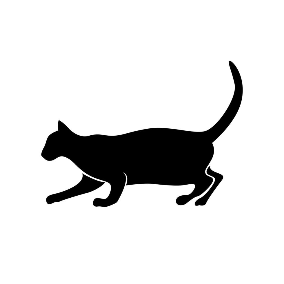 svart katt siluett, svart katt, katt vektor