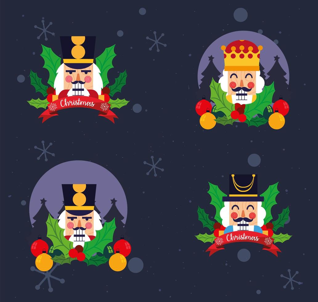 Frohe Weihnachten Nussknacker Vektor-Design vektor