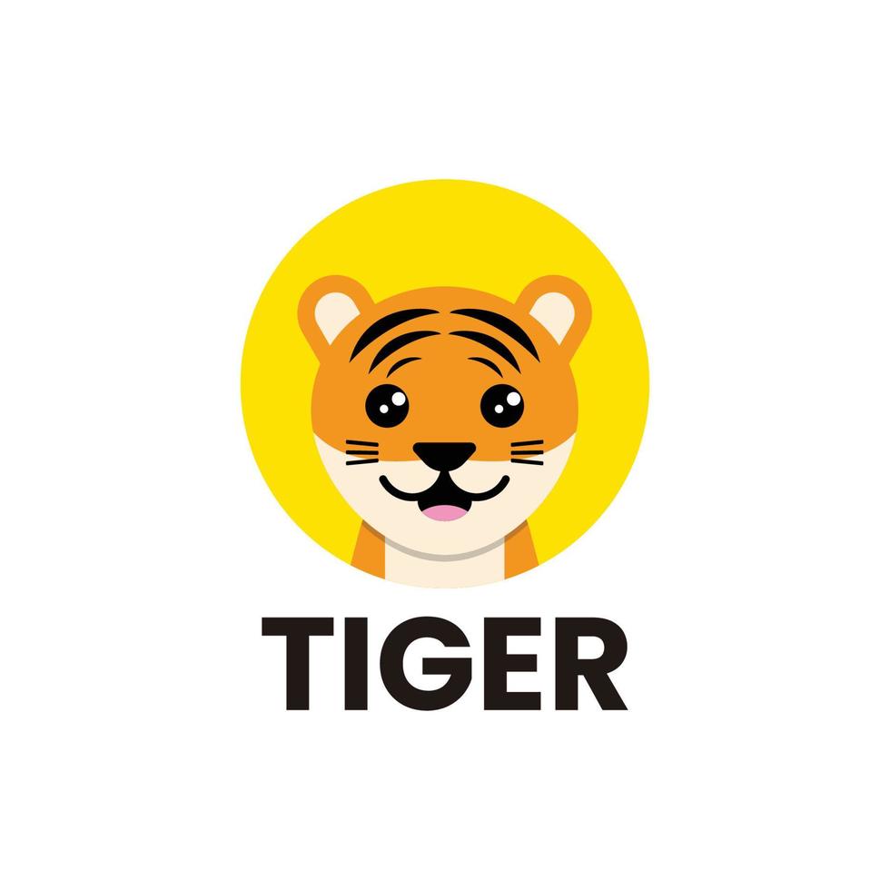 süßes Tigerlogo passend für Spielzeugfirma vektor