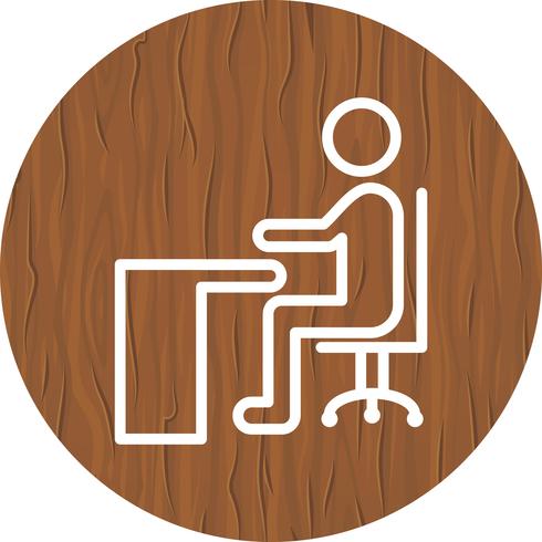 Sitter på Desk Icon Design vektor