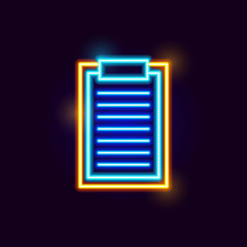 Neon-Zwischenablage-Symbol vektor