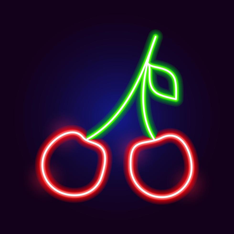 Neon-Kirsche-Symbol vektor