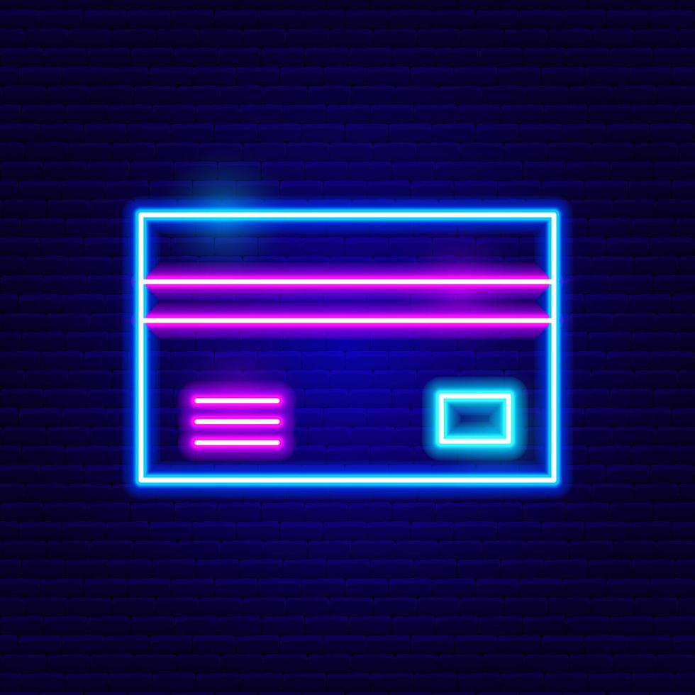 Neon-Kreditkartensymbol vektor
