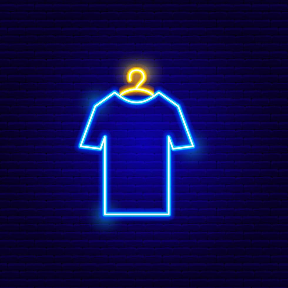neon t-shirt ikon vektor