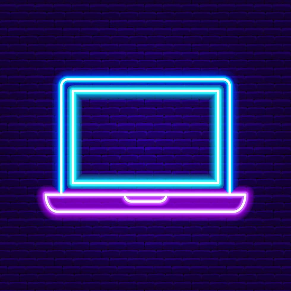 neon laptop skylt vektor