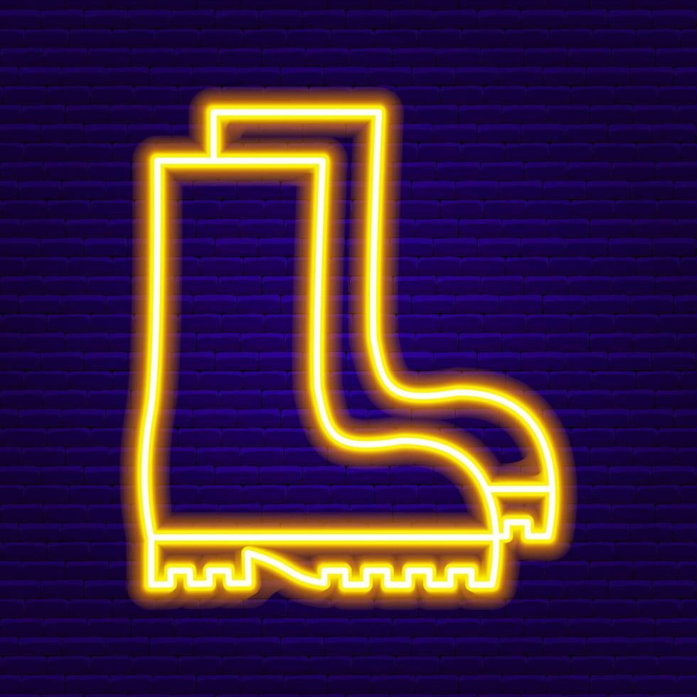 Neon-Gartenstiefel-Symbol vektor