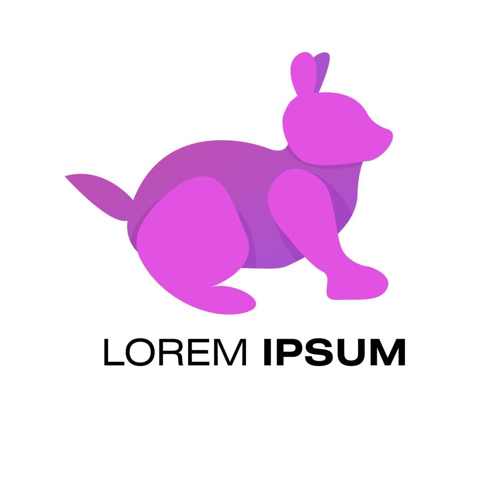 Kaninchen-Vorlage-Logo-Design. Kaninchen minimalistisches Logo vektor