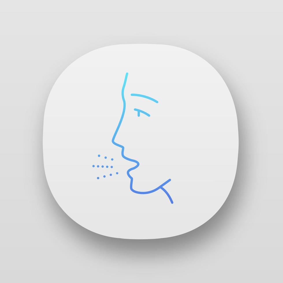 appikon för allergisymptom. allergisk sjukdom. hösnuva. luftvägssjukdom. astma, rinit. allergenpåverkan. ui ux användargränssnitt. webb- eller mobilapplikationer. vektor isolerade illustrationer