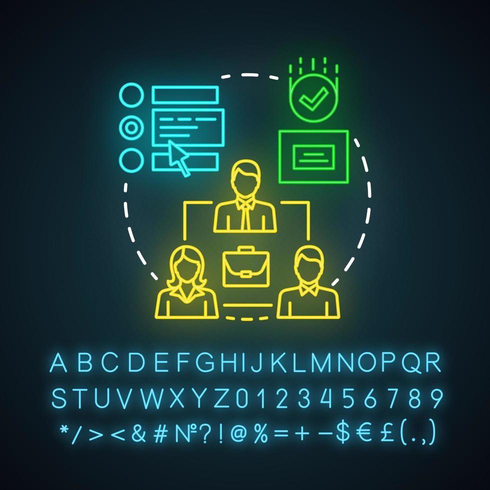 Neonlichtsymbol für Partnerprogramme. Affiliate-Marketing. Partnerprogramm und Empfehlungen. Produktwerbung. Mundpropaganda. leuchtendes Schild mit Alphabet, Zahlen und Symbolen. isolierte Vektorgrafik vektor