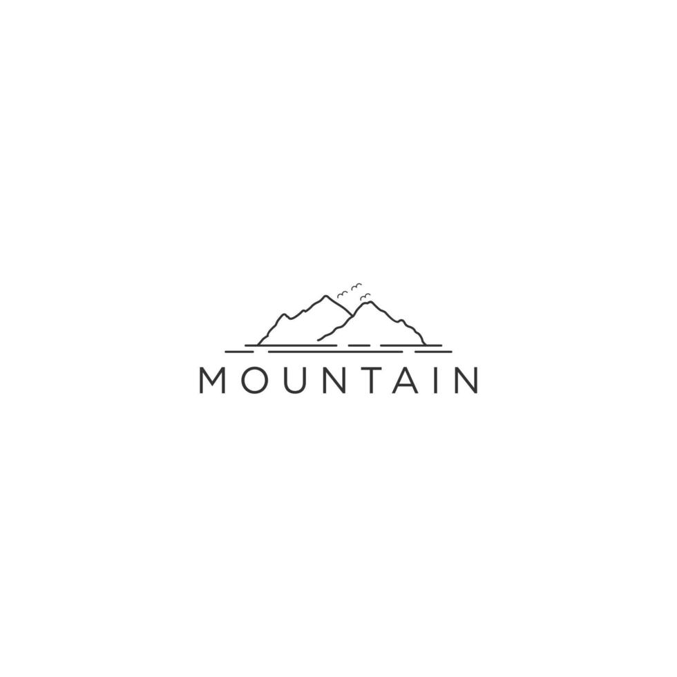 Mountain enkel logotyp lätt att känna igen och komma ihåg vektor