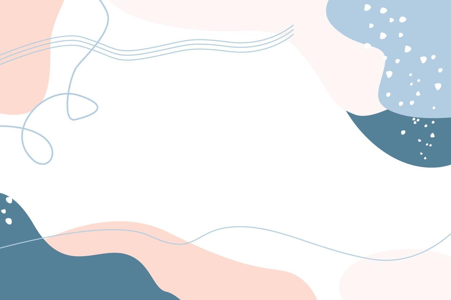 handgezeichneter abstrakter Hintergrund mit zufälliger Form, Linie und Welle. Hintergrund weiche Pastellfarben für Dankeskarte, Geburtstagskarte oder Banner. Social-Media-Hintergrund vektor