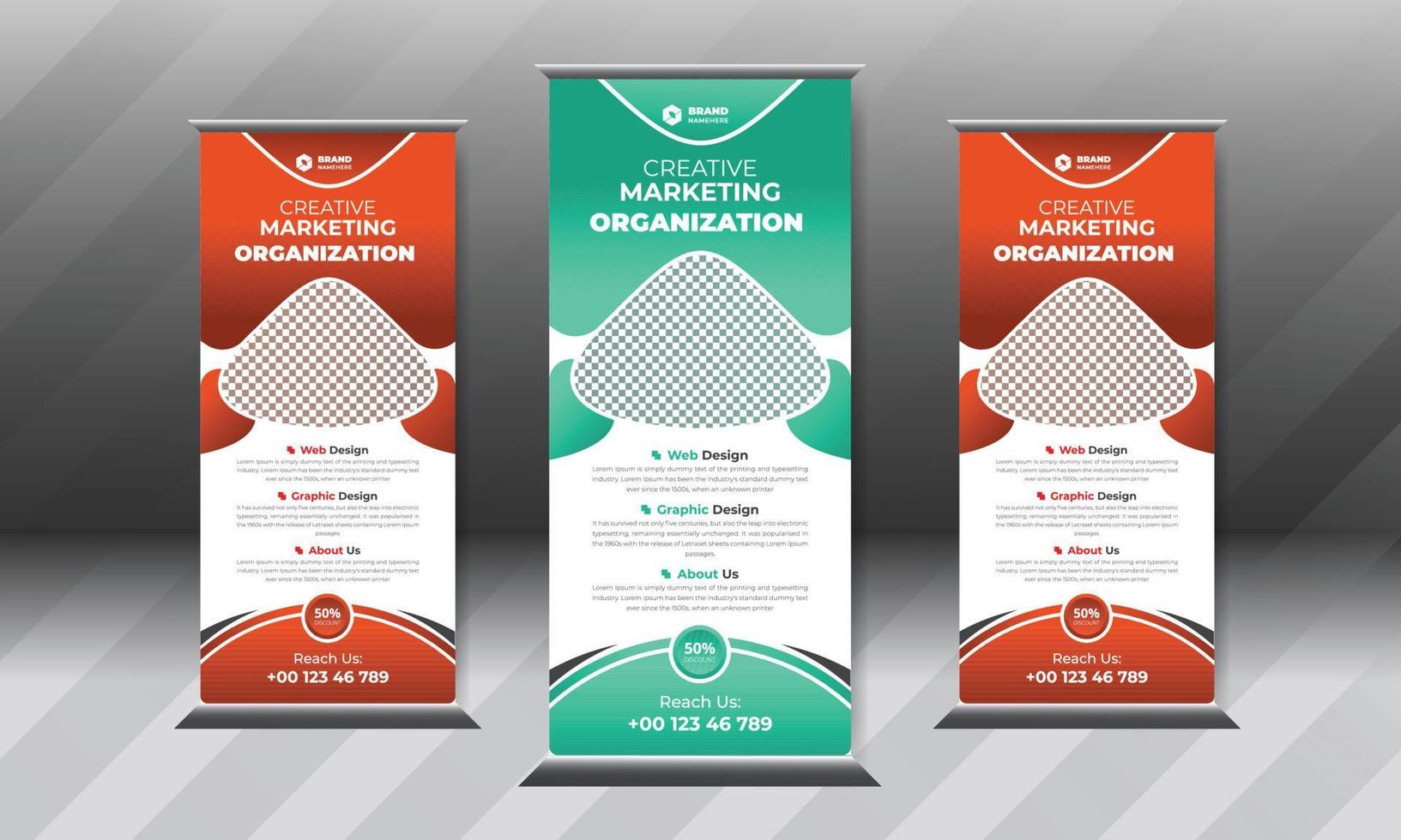 modernes Corporate Business Roll-Up-Banner-Vorlagen-Design vektor