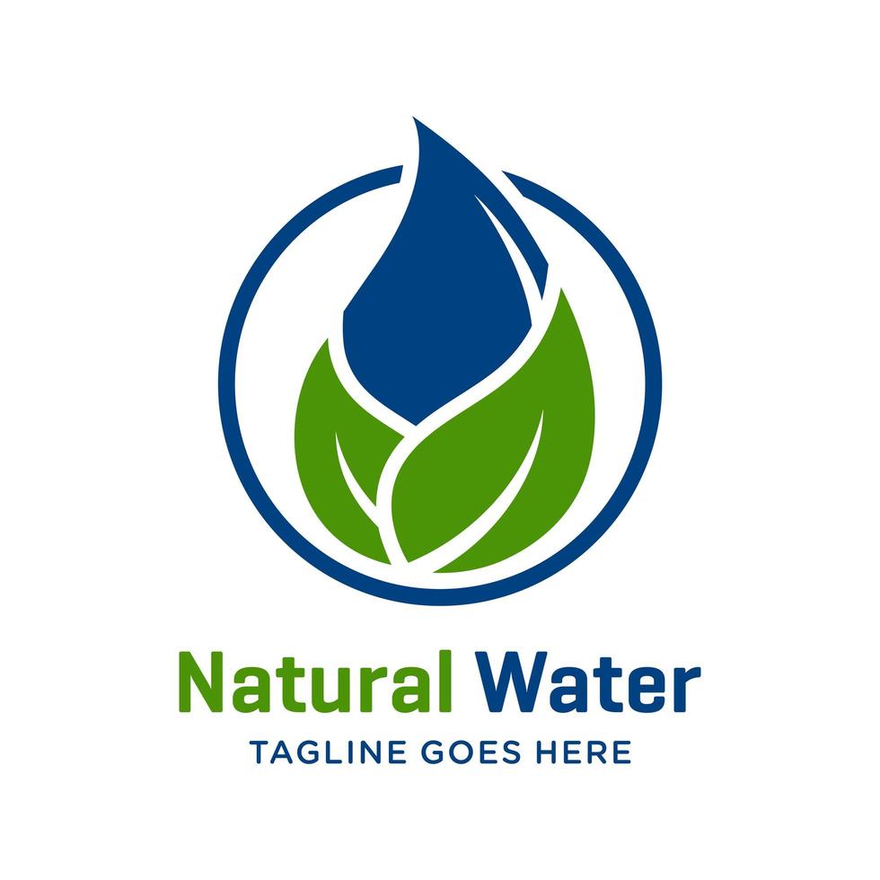 naturligt vatten logotyp design vektor