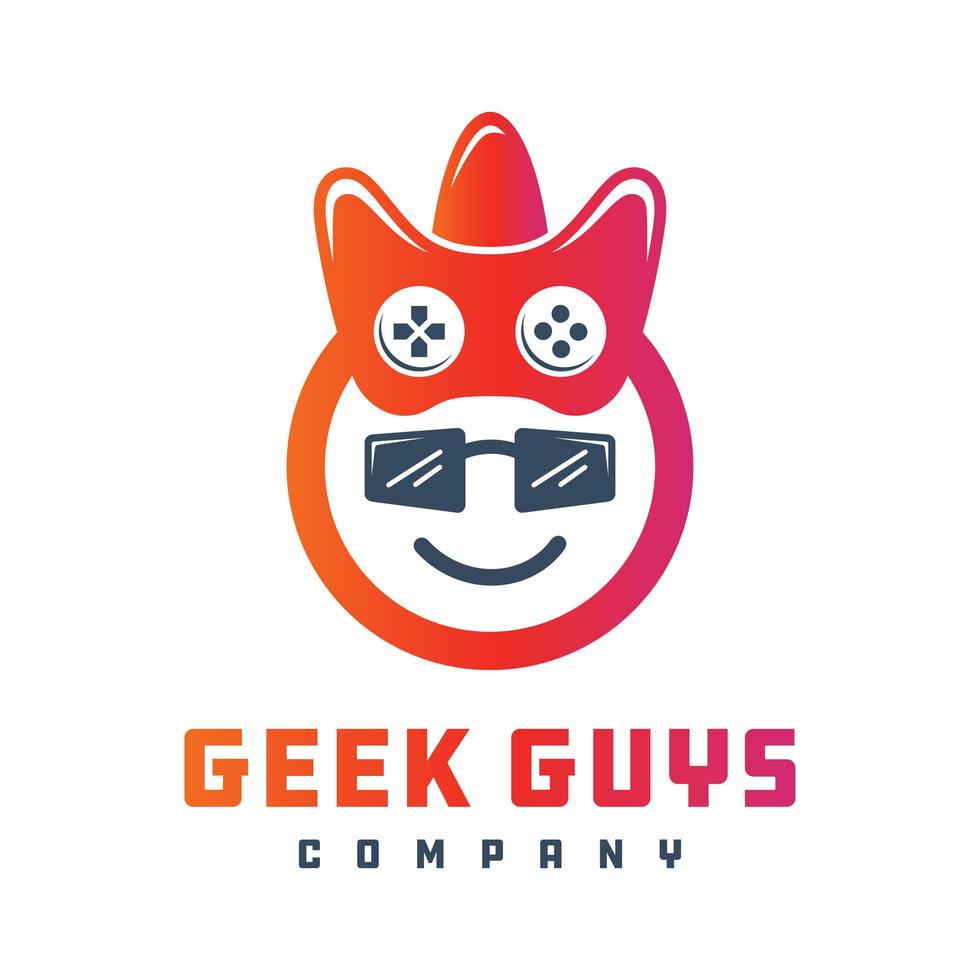 geek gaming logotyp design vektor
