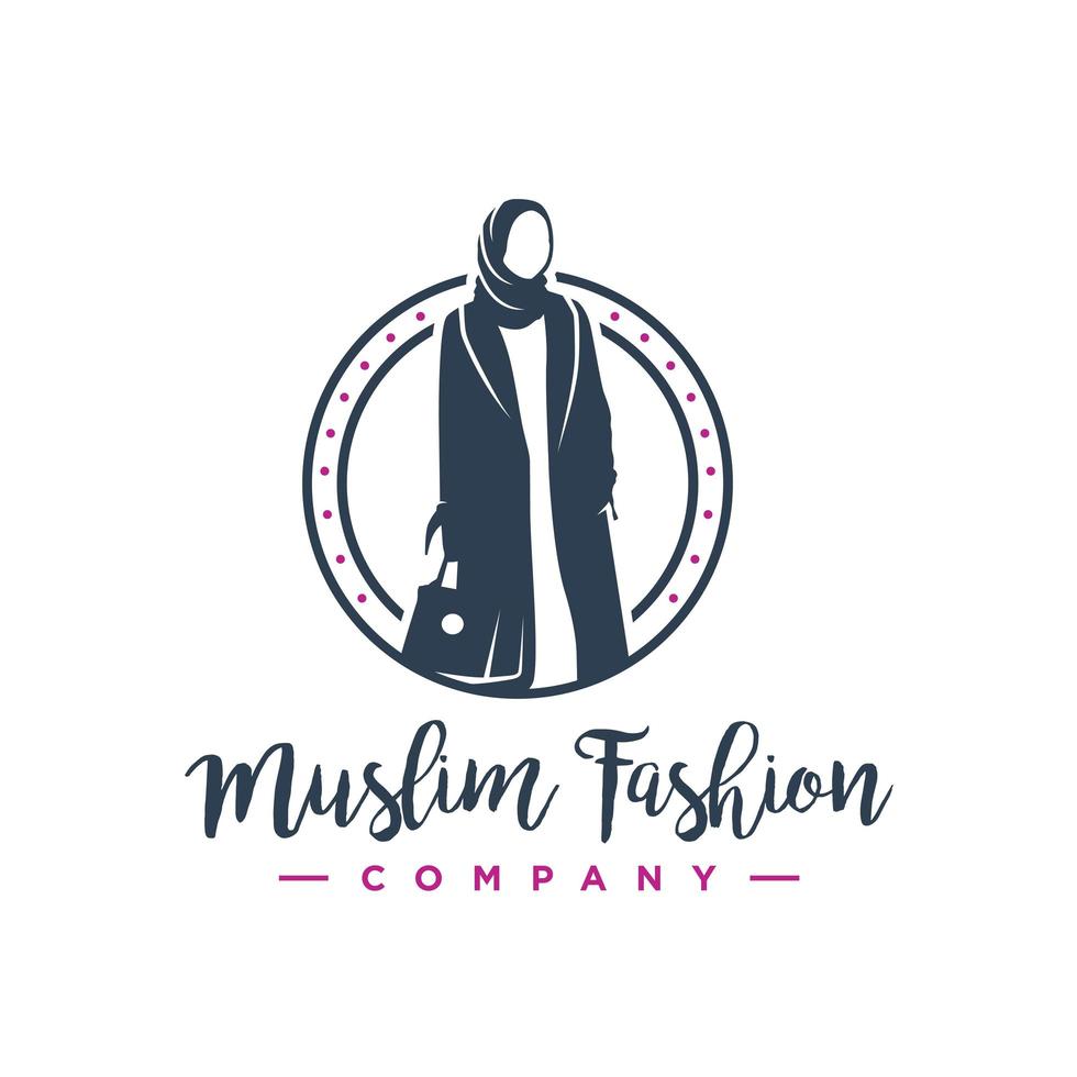 design av mode logotyp för hijab vektor