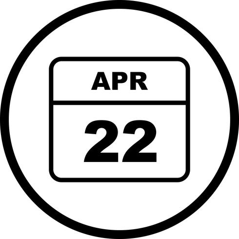 Datum des 22. April für einen Tagkalender vektor