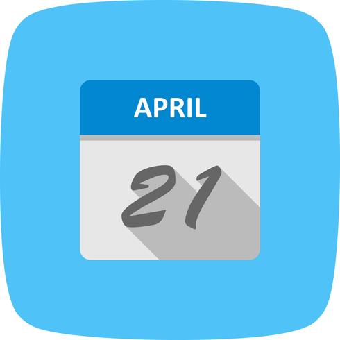 21 april Datum på en enkel dagskalender vektor