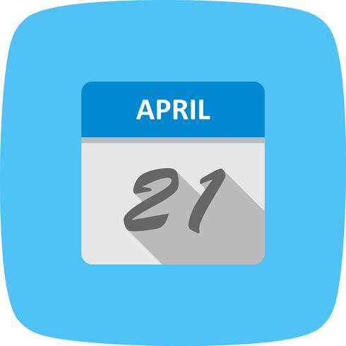 Datum des 21. April für einen Tagkalender vektor