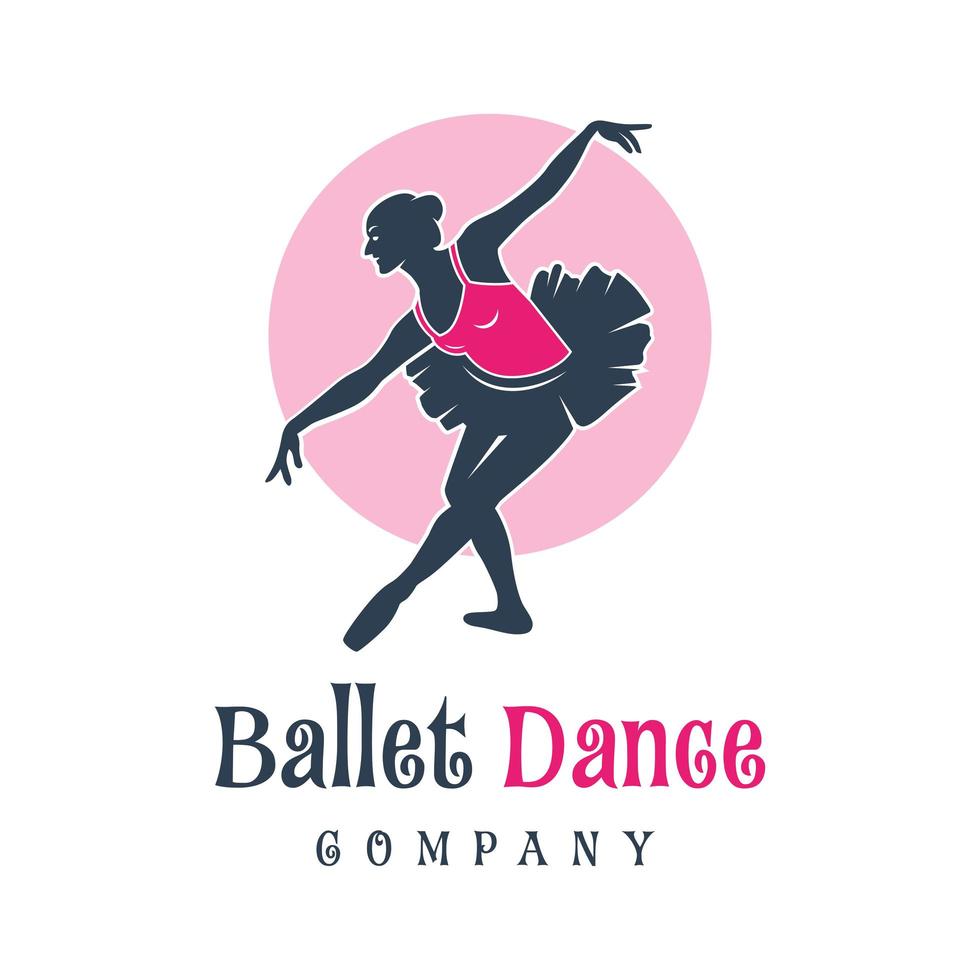 Logo-Design von Menschen, die Ballett tanzen vektor