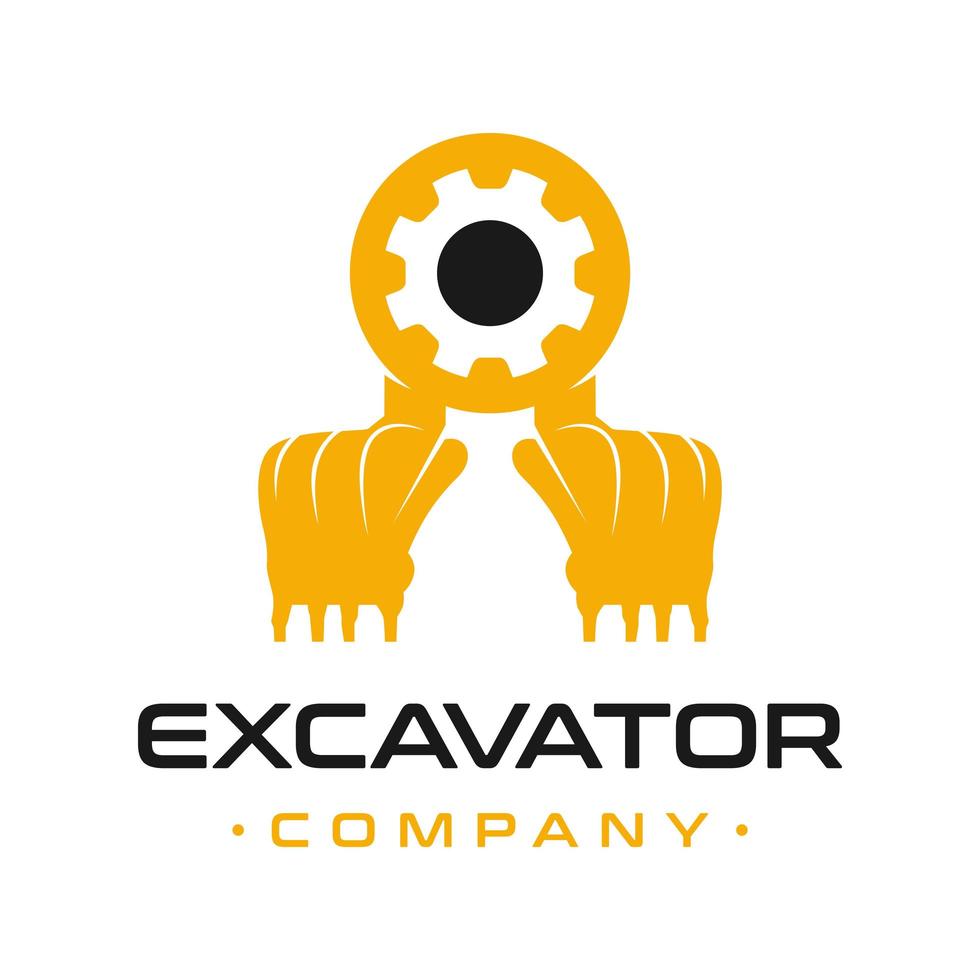 Logo-Design für die Reparatur von Baggermotoren vektor