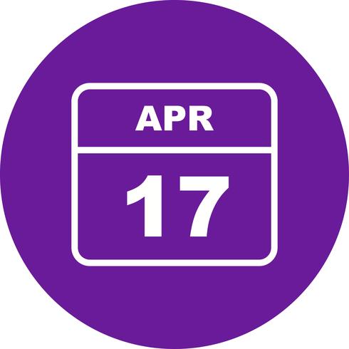 Datum des 17. Aprils an einem Tageskalender vektor