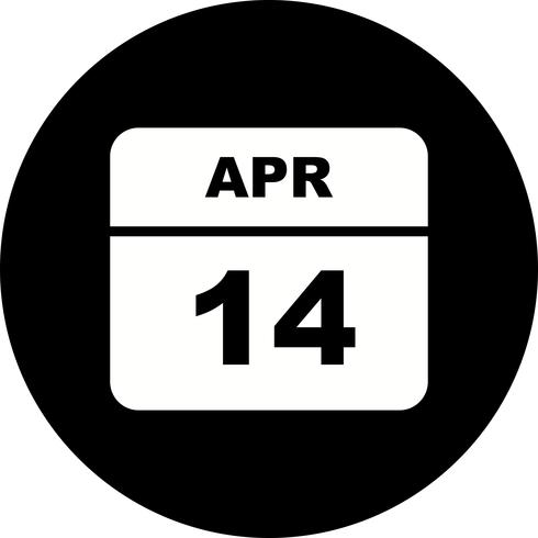 14 april Datum på en enkel dagskalender vektor