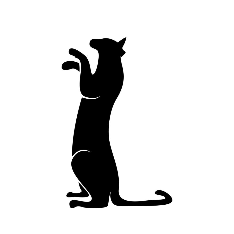 Abbildung einer stehenden Katze, Silhouette einer Katze, einfache Abbildung einer Katze vektor