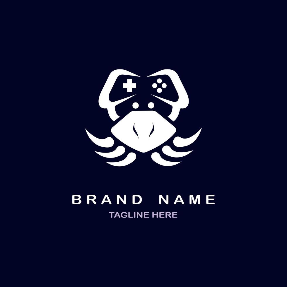 krabba gamepad logotyp mall design vektor för varumärke eller företag och andra
