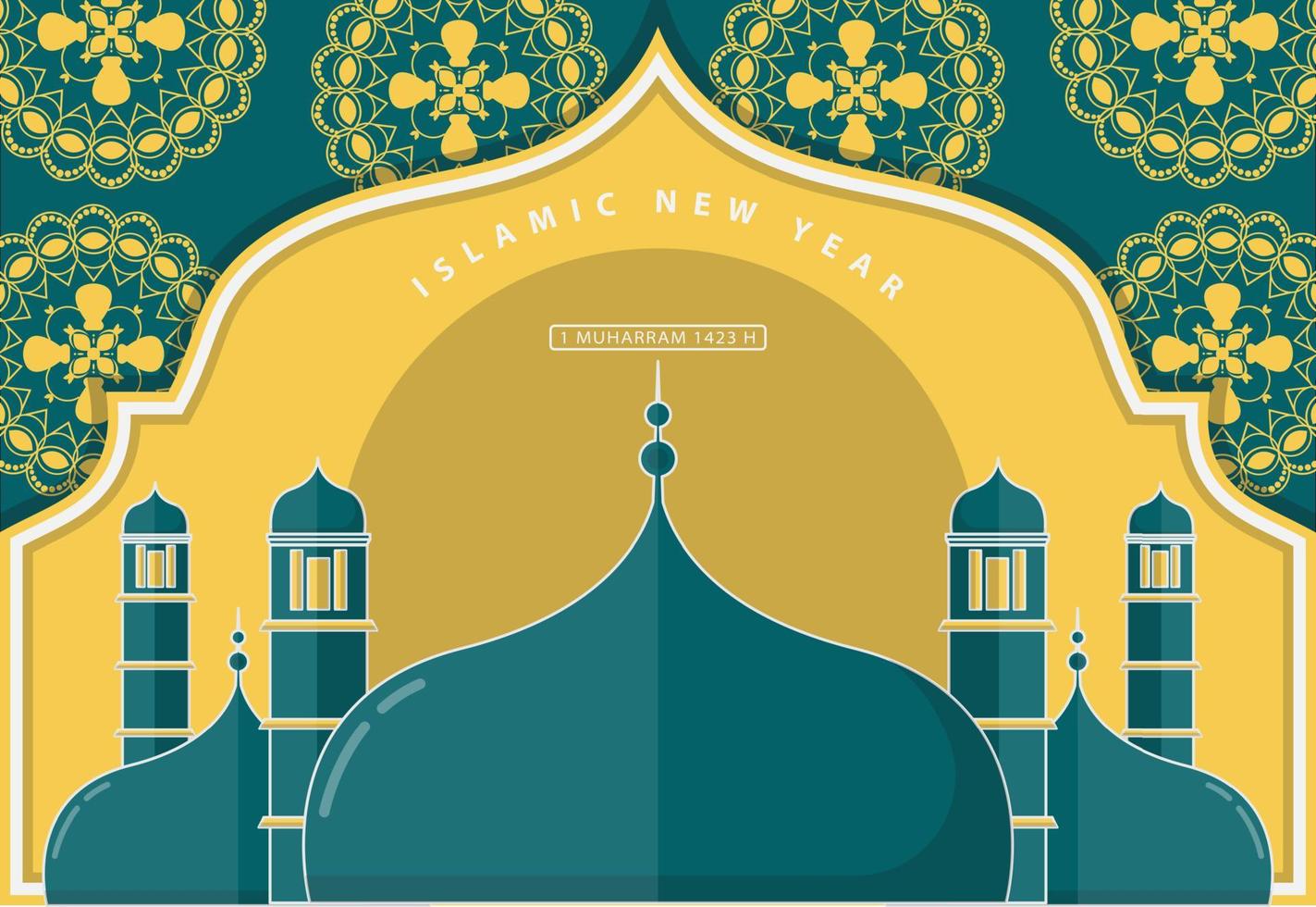 Vektor-Illustration islamischer Hintergrund des neuen Jahres vektor