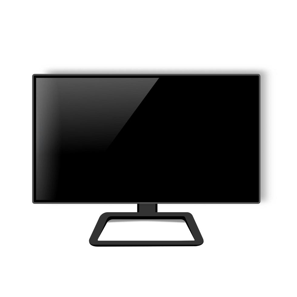 LCD-Fernseher mit Monitor, Vektor. Vektor realistisches 3D-Design
