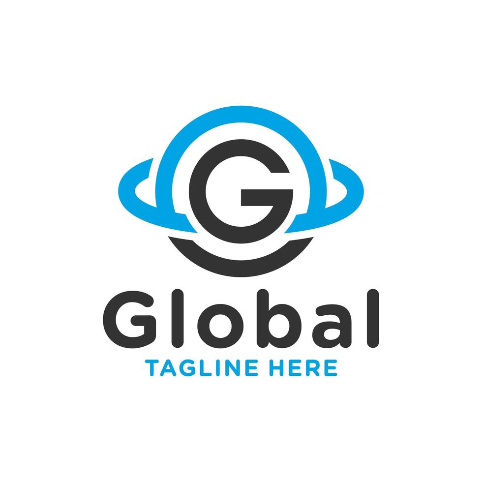 global cirkelteknik modern logotyp vektor