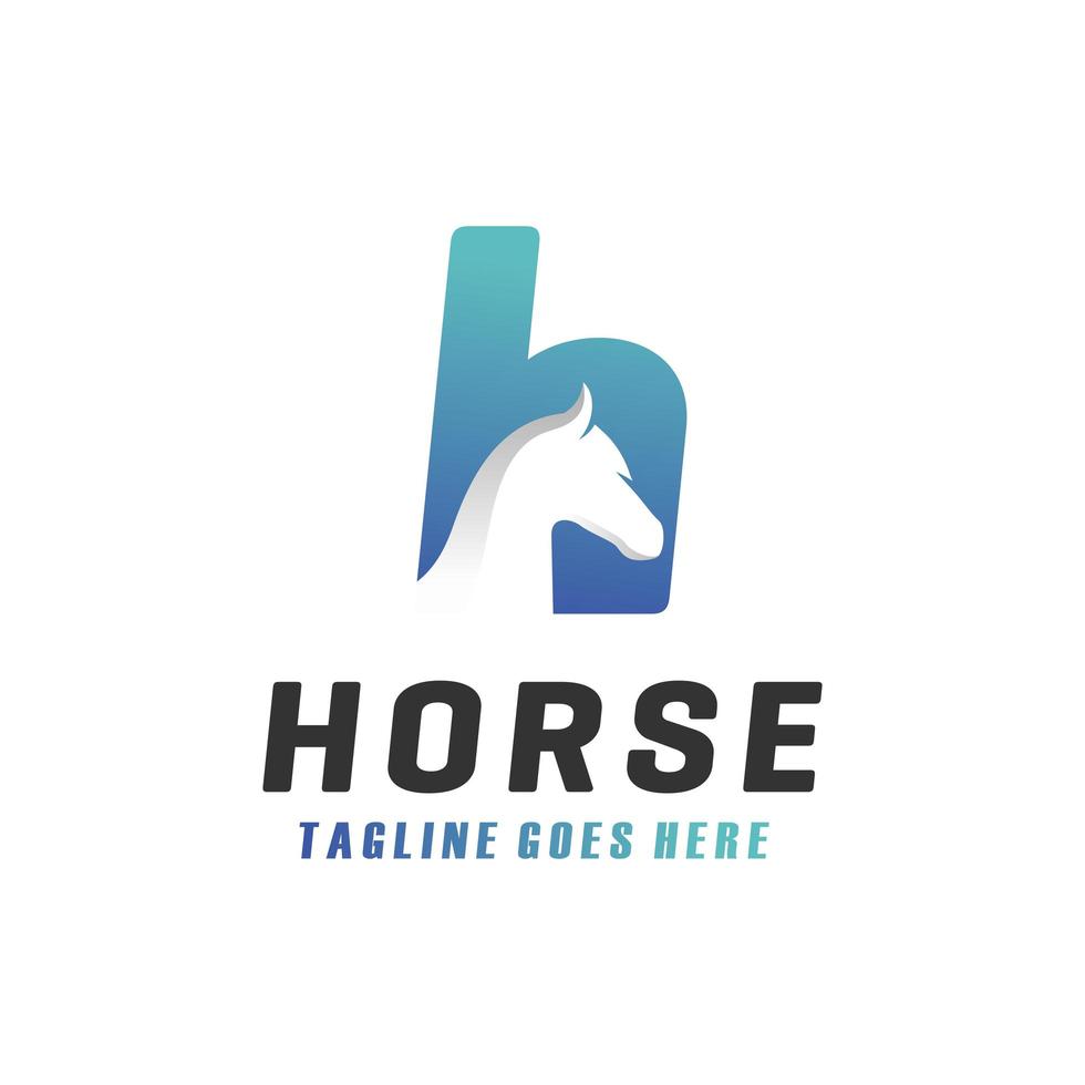 modernes pferd h brief logo vektor