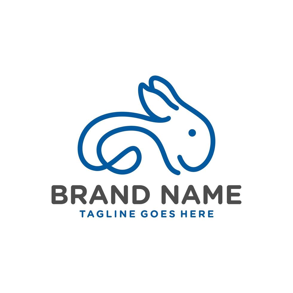 kanin djur kontur modern logotyp vektor