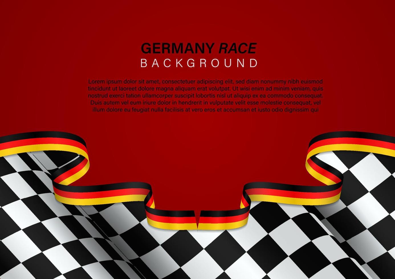 racing flagga med tysk flagg färg band, vektor illustration