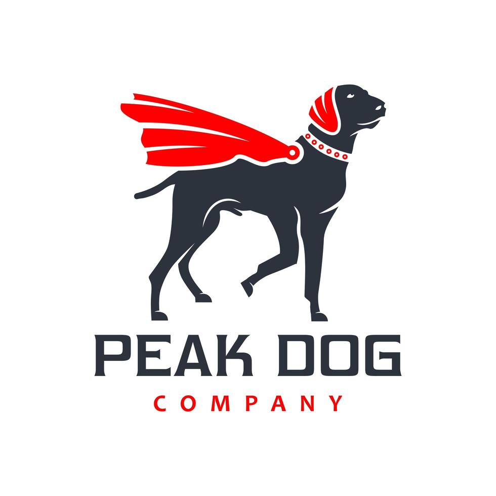 Superhelden-Hund-Tier-Logo-Design vektor